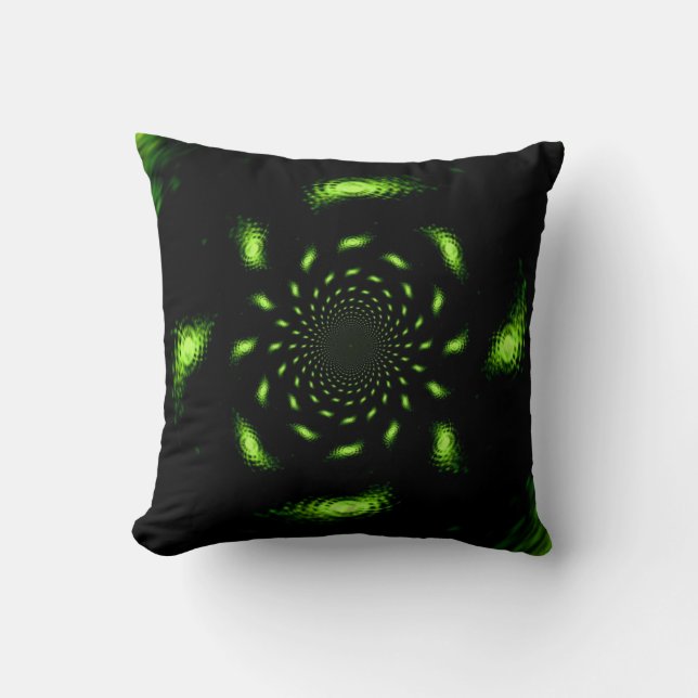 Bright green flash of light cushion (Front)
