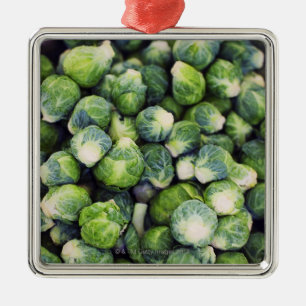 Bright Green Fresh Brussels Sprouts Metal Tree Decoration
