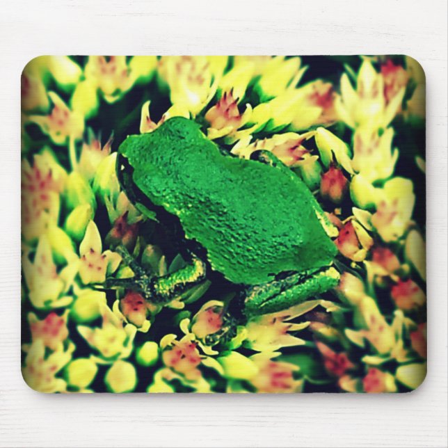 Bright Green Frog Mouse Pad (Front)