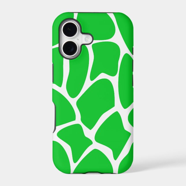 Bright Green Giraffe Print Pattern. (Back)