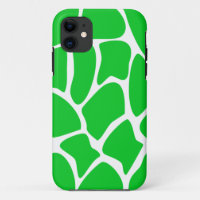 Bright Green Giraffe Print Pattern.