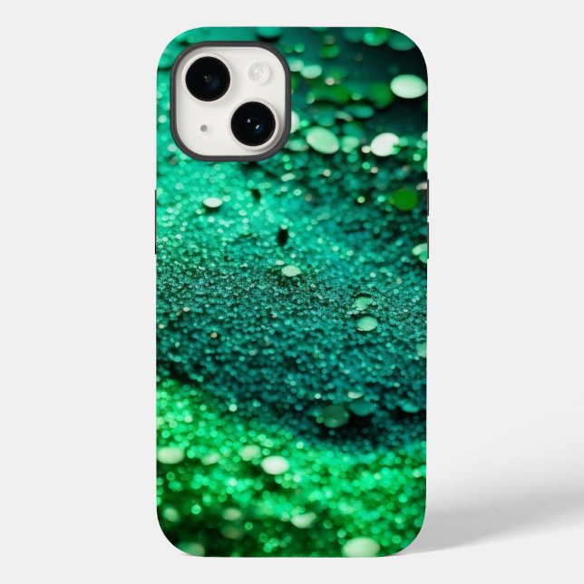Bright Green Glitter iPhone Mate Tough Case (Back)