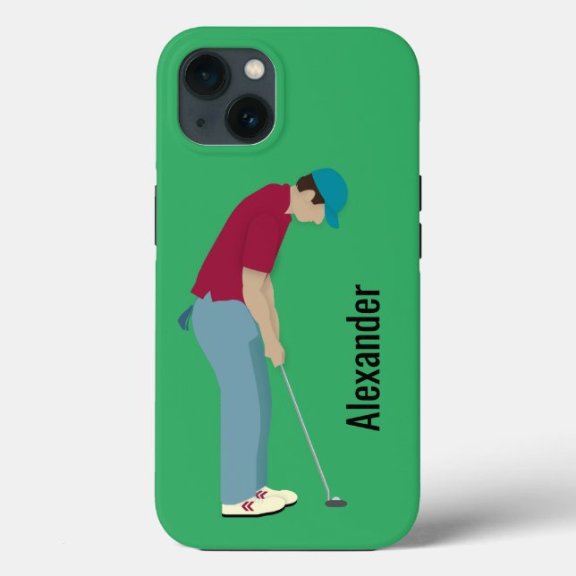 Bright Green Golfing Themed Case-Mate iPhone Case (Back)
