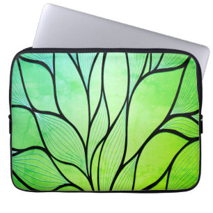 Bright Green Hues Creative Leave Pattern Laptop Sleeve