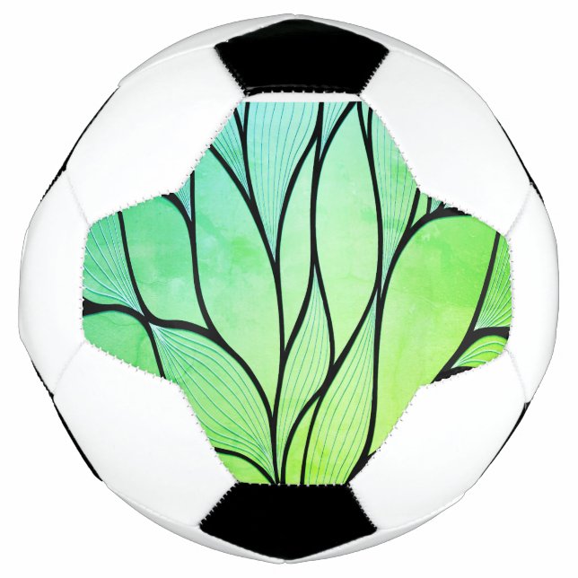 Bright Green Hues Creative Leave Pattern  Soccer Ball (Front)