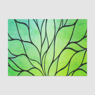 Bright Green Hues Creative Leave Pattern  Tissue Paper