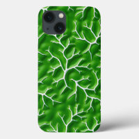 Bright Green iPhone Case with Vein Pattern