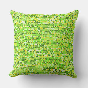 bright green knitted scandinavian pattern cushion