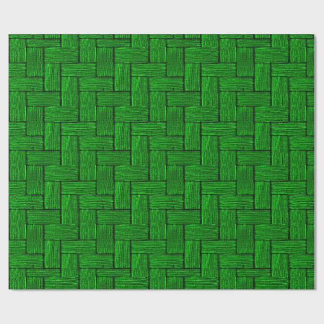 Bright Green Lincoln Logs Wrapping Paper (Flat)