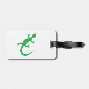 Bright Green Lizard Luggage Tag