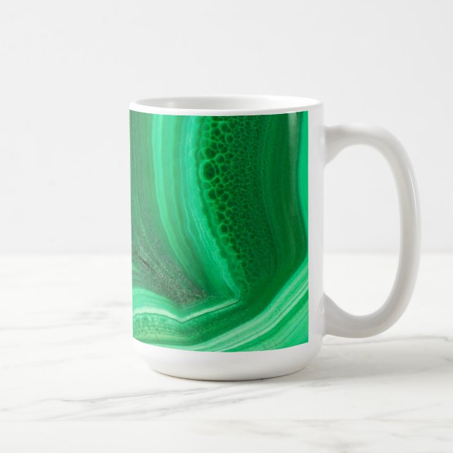 Bright green Malachite Mineral Coffee Mug (Right)