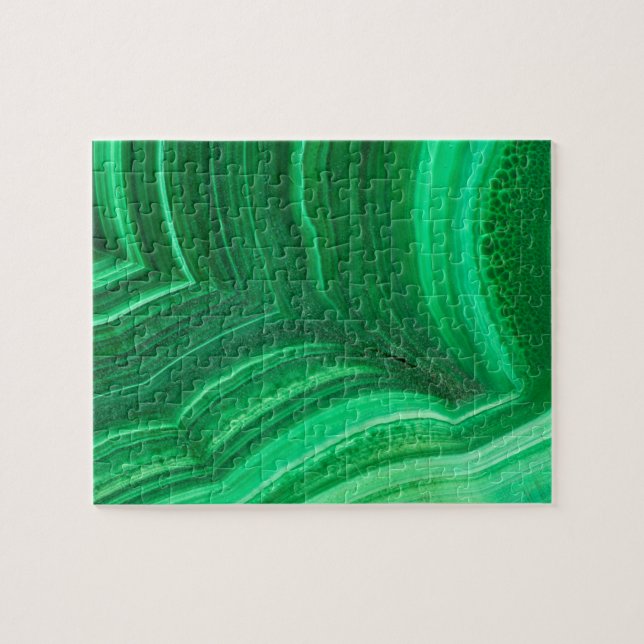 Bright green Malachite Mineral Jigsaw Puzzle (Horizontal)