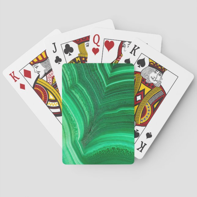 Bright green Malachite Mineral Playing Cards (Back)