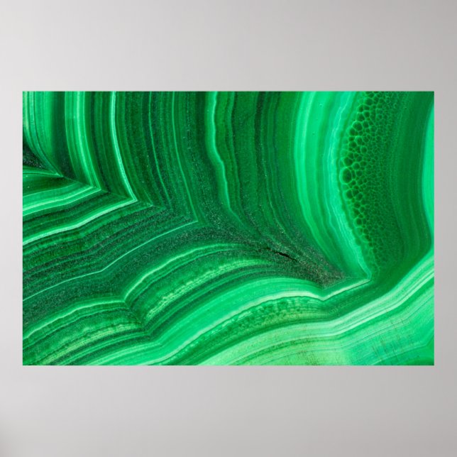 Bright green Malachite Mineral Poster (Front)