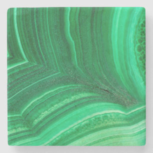 Bright green Malachite Mineral Stone Coaster