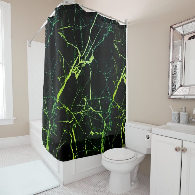 Bright Green Marble  Shower Curtain (In Situ)