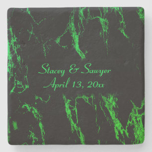 Bright Green Marble  Stone Coaster