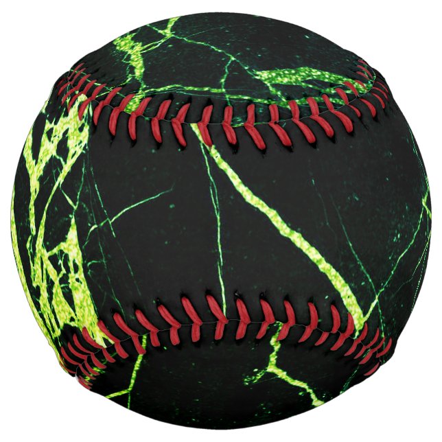 Bright Green Marble  Throw Pillow Softball (Front)