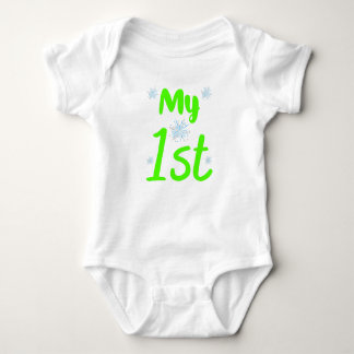 Bright Green My 1st One Year Birthday Baby Bodysuit