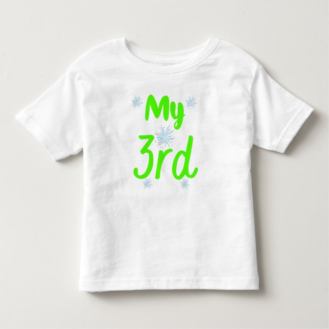 Bright Green My 3rd Three Year Birthday Toddler T-Shirt (Front)