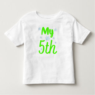 Bright Green My 5th Five Year Birthday Toddler T-Shirt