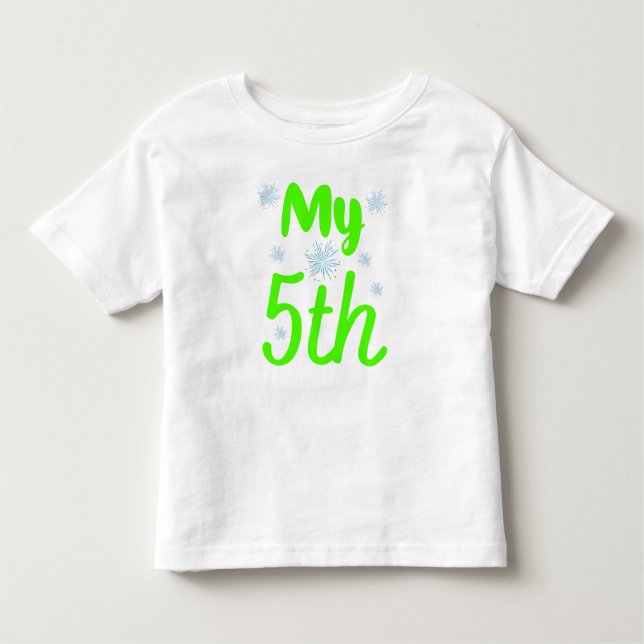 Bright Green My 5th Five Year Birthday Toddler T-Shirt (Front)