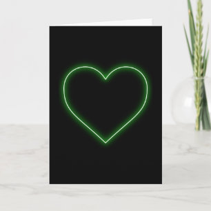 Bright Green Neon Heart - Love Valentines Holiday Card