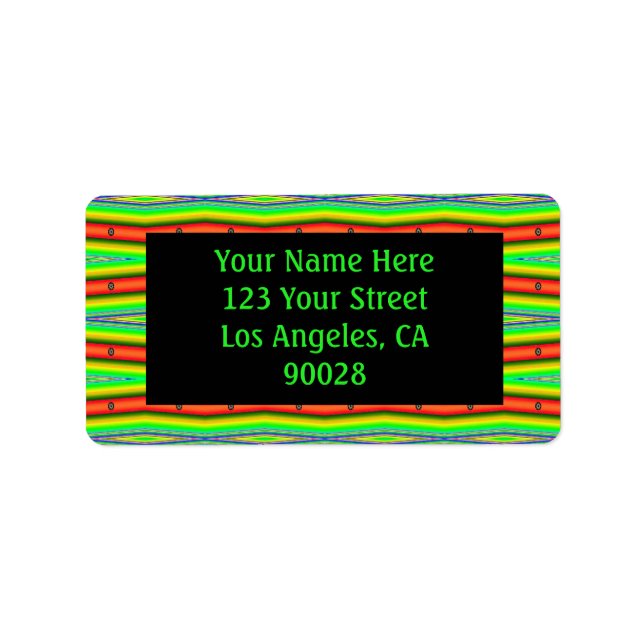 bright green orange stripes label (Front)
