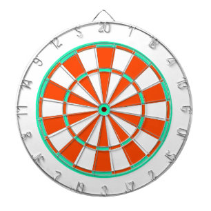 Bright-Green Orange White Dartboard