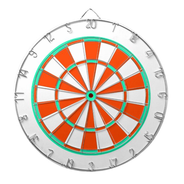 Bright-Green Orange White Dartboard (Front)