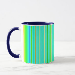 Bright green original vertical striped mug
