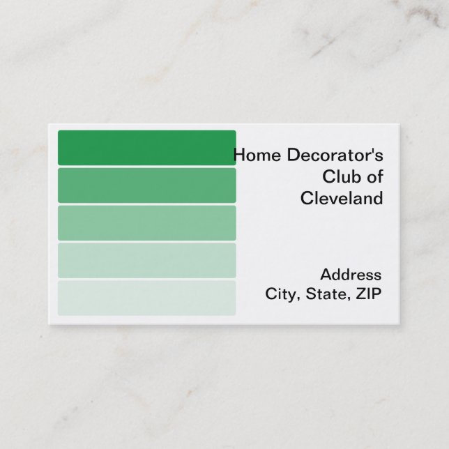 Bright Green Paint Samples Business Card (Front)