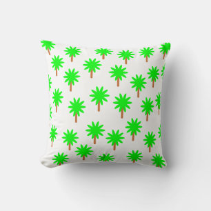 Bright Green Palm Tree Design Cushion