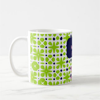 Bright Green Pink and Black Artistic  Coffee Mug