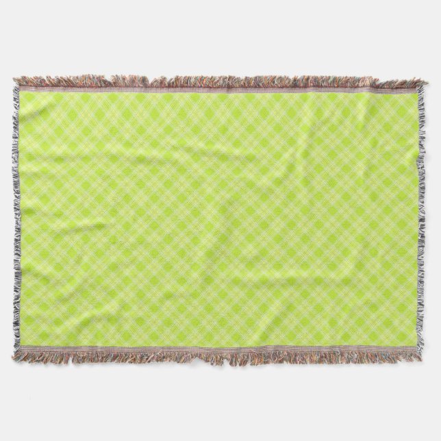Bright green plaid throw blanket (Front)