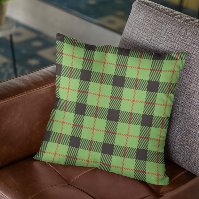 Bright Green & Red Plaid Cushion (Creator Uploaded)