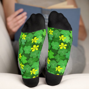 Bright Green Shamrock Socks