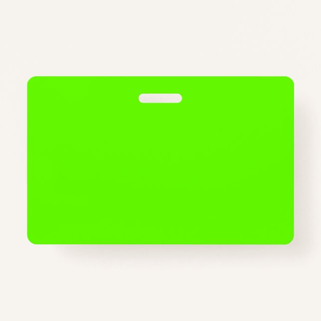 Bright green (solid colour)  ID badge (Front)
