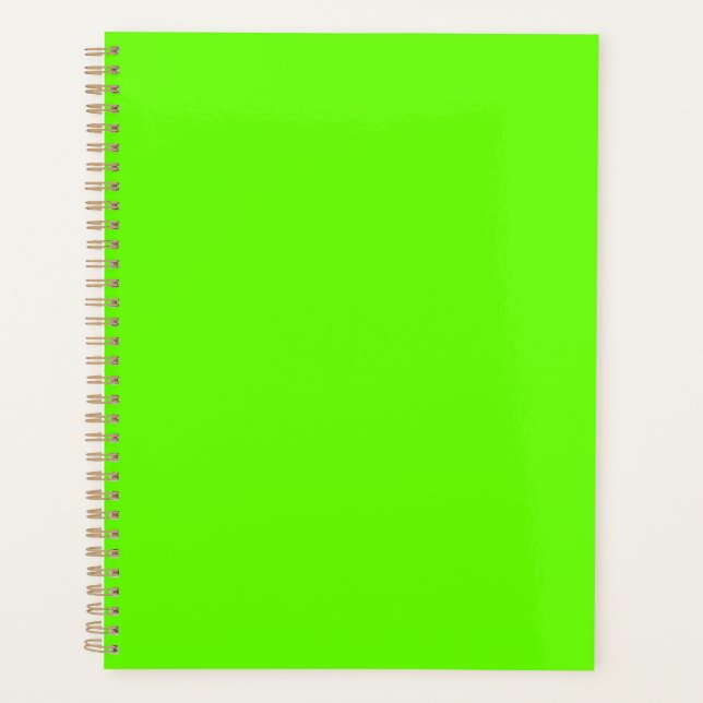 Bright green (solid colour)  planner (Front)