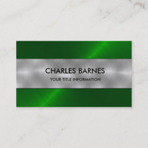 Bright Green Stainless Steel Business Card