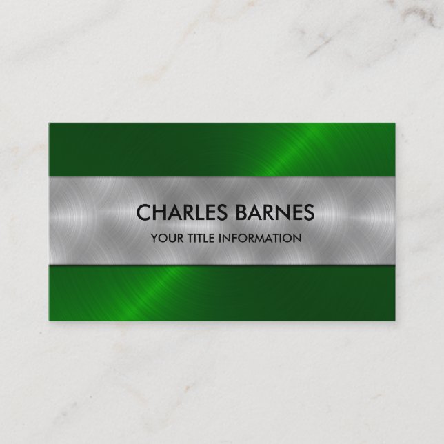 Bright Green Stainless Steel Business Card (Front)