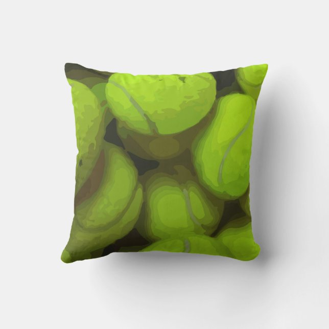 Bright green tennis balls cushion (Back)