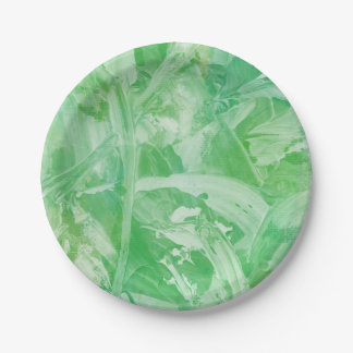 Bright Green Textured  Paper Plate
