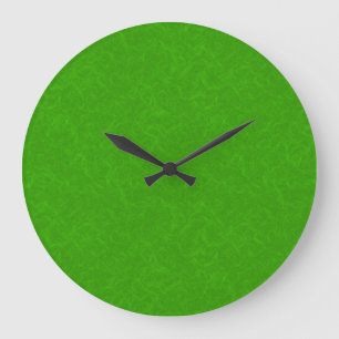 Bright green textured surface  swirling pattern large clock