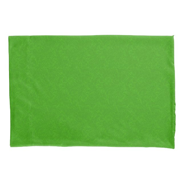 Bright green textured surface  swirling pattern pillowcase (Front-Left)