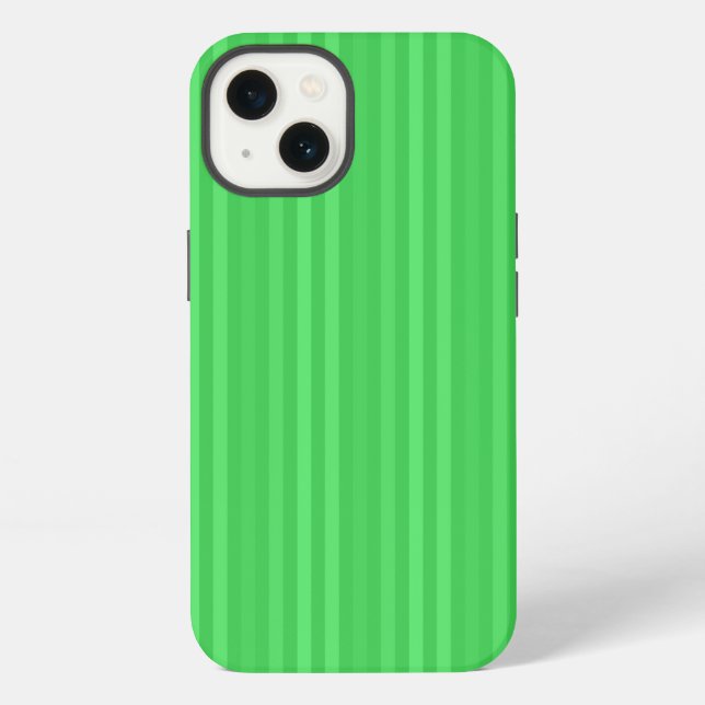 Bright Green Vertical Stripes Pattern iPhone Case (Back)