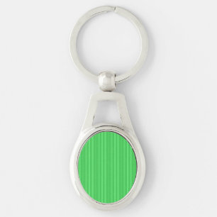 Bright Green Vertical Stripes Pattern Key Ring