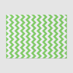 Bright Green & White Chevron Pattern Tissue Paper