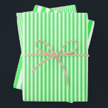 Bright Green & White Stripes Wrapping Paper Sheet<br><div class="desc">Add a sweet and charming touch to your gifts with this Bright Green & White Stripes Wrapping Paper. Perfect for birthdays,  baby showers,  weddings,  and more,  its classic striped design makes every present look delightful and festive.</div>