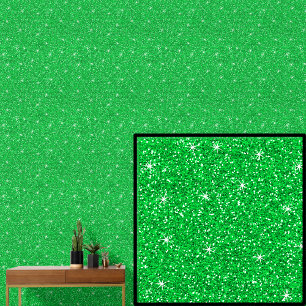 Bright Green with Sparkle Stars Wallpaper